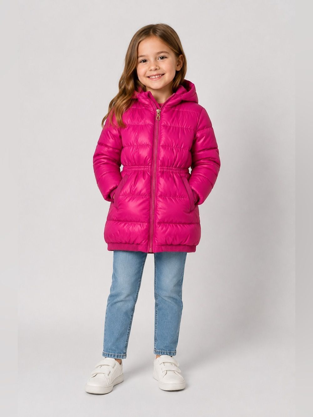 Juicy Couture Pink Hooded Down Puffer Coat Size 6 See Description